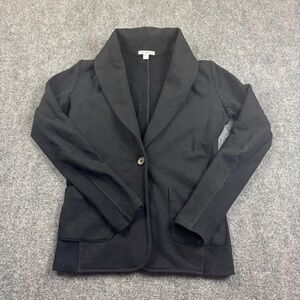 JAMES PERSE Women’s Black Shawl One Button Cotton Blazer Jacket size: 1 - Small